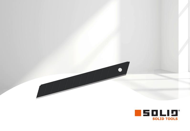 SOLID 10Stk. Cuttermesser Klingen 25mm schwarz