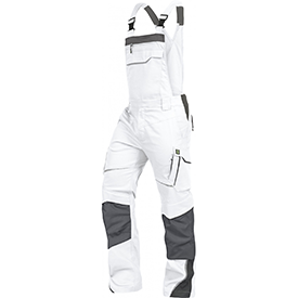 Leibwächter Arbeitshose - Latzhose Flex Line weiß/grau