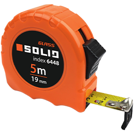 SOLID Rollmaßband - Rollmeter 5m / 25mm Glas