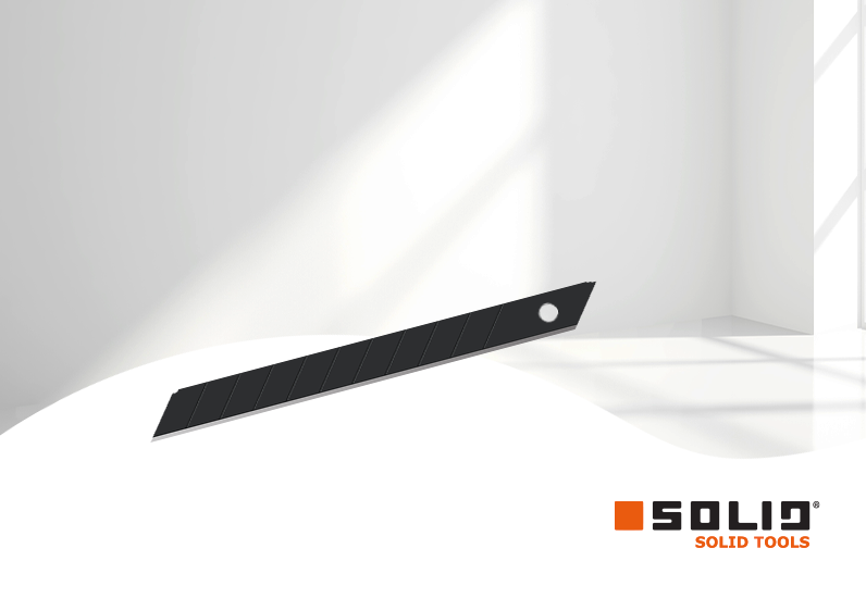 SOLID 10Stk. Cuttermesser Klingen 18mm schwarz